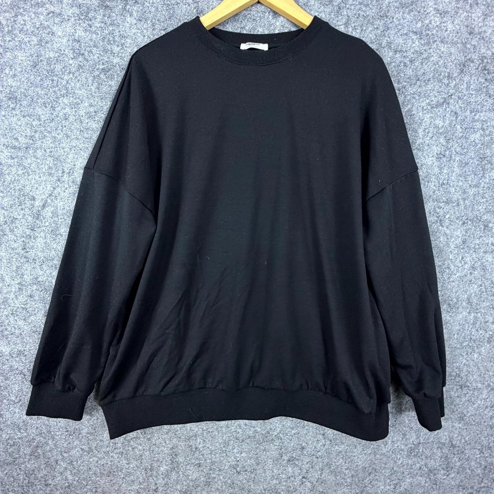 Zeagoo‎ Sweatshirt Womens Large Black Stretch Drop Shoulder Pullover Crew Neck